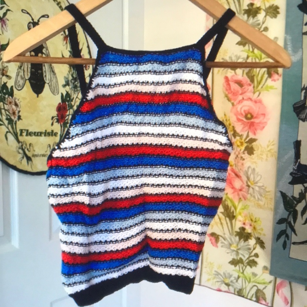 Striped Crochet Halter Top